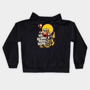 We All Skate Down Here Scary Clown Halloween Skater Kids Hoodie